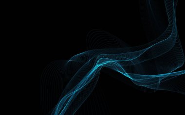 Parlayan soyut dalgalar ve soyut arkaplan ile koyu soyut arkaplan