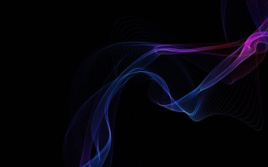 Parlayan soyut dalgalar ve soyut arkaplan ile koyu soyut arkaplan