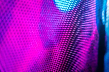 Yakın plan LED bulanık ekran. LED yumuşak odak arkaplanı. Tasarım için soyut arkaplan ideali.