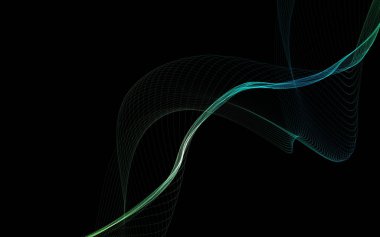 Parlayan soyut dalgalar ve soyut arkaplan ile koyu soyut arkaplan