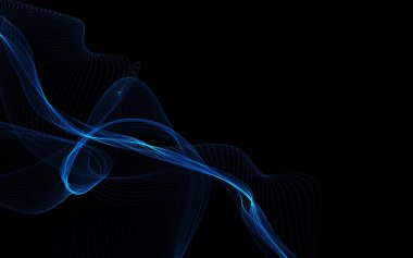 Parlayan soyut dalgalar ve soyut arkaplan ile koyu soyut arkaplan