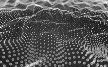 Soyut arkaplan. Çokgen şekilli molekül teknolojisi, noktaları ve çizgileri birleştiriyor. Bağlantı yapısı. Büyük veri görselleştirmesi. 