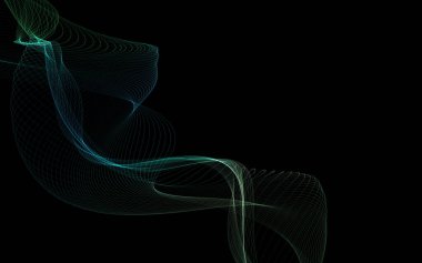 Parlayan soyut dalgalar ve soyut arkaplan ile koyu soyut arkaplan