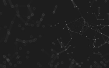 Soyut arkaplan. Çokgen şekilli molekül teknolojisi, noktaları ve çizgileri birleştiriyor. Bağlantı yapısı. Büyük veri görselleştirmesi. 