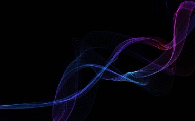 Parlayan soyut dalgalar ve soyut arkaplan ile koyu soyut arkaplan
