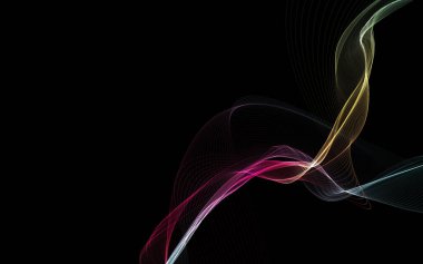 Parlayan soyut dalgalar ve soyut arkaplan ile koyu soyut arkaplan