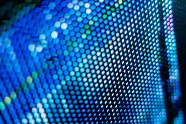 Yakın plan LED bulanık ekran. LED yumuşak odak arkaplanı. Tasarım için soyut arkaplan ideali.