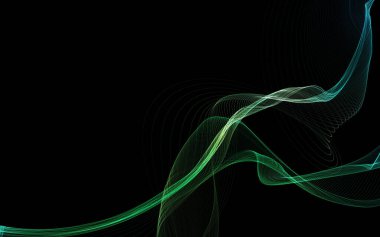 Parlayan soyut dalgalar ve soyut arkaplan ile koyu soyut arkaplan