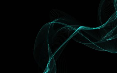 Parlayan soyut dalgalar ve soyut arkaplan ile koyu soyut arkaplan