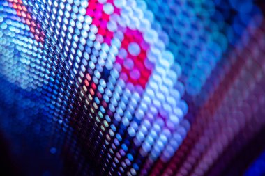 Yakın plan LED bulanık ekran. LED yumuşak odak arkaplanı. Tasarım için soyut arkaplan ideali.