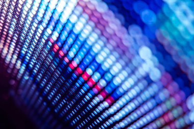 Yakın plan LED bulanık ekran. LED yumuşak odak arkaplanı. Tasarım için soyut arkaplan ideali.