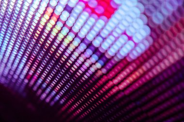 Yakın plan LED bulanık ekran. LED yumuşak odak arkaplanı. Tasarım için soyut arkaplan ideali.