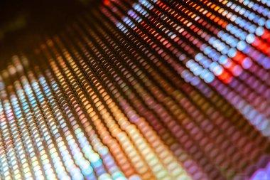 Yakın plan LED bulanık ekran. LED yumuşak odak arkaplanı. Tasarım için soyut arkaplan ideali.