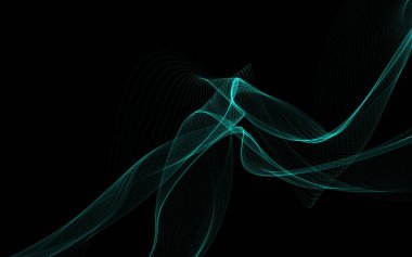 Parlayan soyut dalgalar ve soyut arkaplan ile koyu soyut arkaplan