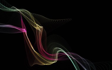 Parlayan soyut dalgalar ve soyut arkaplan ile koyu soyut arkaplan