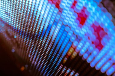 Yakın plan LED bulanık ekran. LED yumuşak odak arkaplanı. Tasarım için soyut arkaplan ideali.