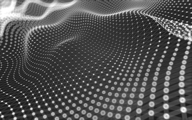 Soyut arkaplan. Çokgen şekilli molekül teknolojisi, noktaları ve çizgileri birleştiriyor. Bağlantı yapısı. Büyük veri görselleştirmesi. 