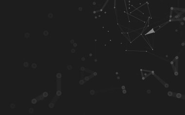 Soyut arkaplan. Çokgen şekilli molekül teknolojisi, noktaları ve çizgileri birleştiriyor. Bağlantı yapısı. Büyük veri görselleştirmesi. 