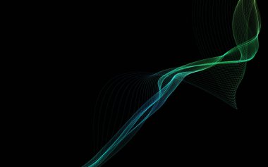 Parlayan soyut dalgalar ve soyut arkaplan ile koyu soyut arkaplan