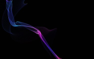 Parlayan soyut dalgalar ve soyut arkaplan ile koyu soyut arkaplan
