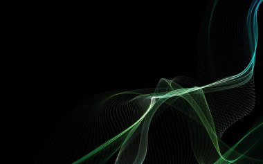 Parlayan soyut dalgalar ve soyut arkaplan ile koyu soyut arkaplan