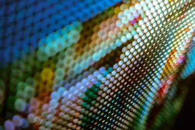 Yakın plan LED bulanık ekran. LED yumuşak odak arkaplanı. Tasarım için soyut arkaplan ideali.