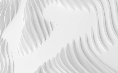 Soyut Eğri Şekiller. Beyaz Dairesel Arkaplan. Soyut arkaplan. 3d illüstrasyon