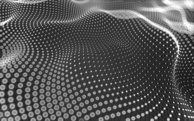 Soyut arkaplan. Çokgen şekilli molekül teknolojisi, noktaları ve çizgileri birleştiriyor. Bağlantı yapısı. Büyük veri görselleştirmesi. 