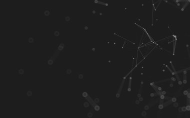 Soyut arkaplan. Çokgen şekilli molekül teknolojisi, noktaları ve çizgileri birleştiriyor. Bağlantı yapısı. Büyük veri görselleştirmesi. 