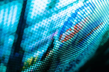 Yakın plan LED bulanık ekran. LED yumuşak odak arkaplanı. Tasarım için soyut arkaplan ideali.