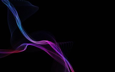 Parlayan soyut dalgalar ve soyut arkaplan ile koyu soyut arkaplan