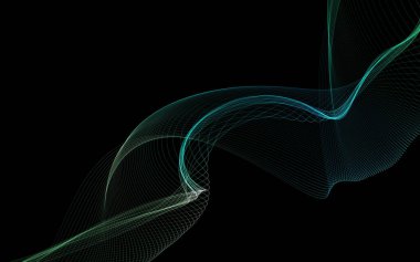 Parlayan soyut dalgalar ve soyut arkaplan ile koyu soyut arkaplan