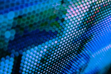 Yakın plan LED bulanık ekran. LED yumuşak odak arkaplanı. Tasarım için soyut arkaplan ideali.