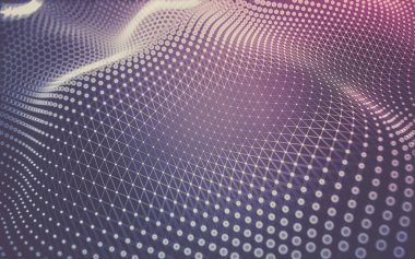 Soyut arkaplan. Çokgen şekilli molekül teknolojisi, noktaları ve çizgileri birleştiriyor. Bağlantı yapısı. Büyük veri görselleştirmesi.