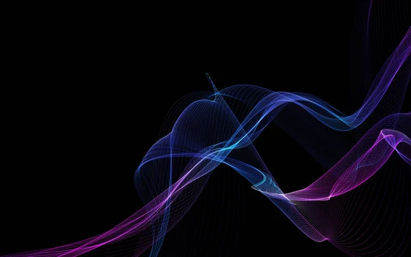 Dark Abstract Background Glowing Abstract Waves Abstract Background — Stock Photo, Image