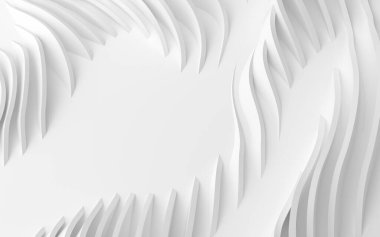 Soyut Eğri Şekiller. Beyaz Dairesel Arkaplan. Soyut arkaplan. 3d illüstrasyon