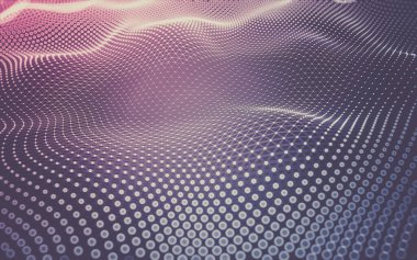 Soyut arkaplan. Çokgen şekilli molekül teknolojisi, noktaları ve çizgileri birleştiriyor. Bağlantı yapısı. Büyük veri görselleştirmesi.