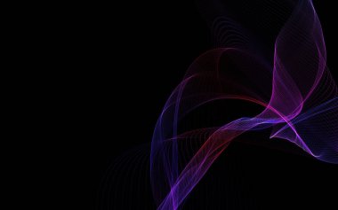 Parlayan soyut dalgalar ve soyut arkaplan ile koyu soyut arkaplan