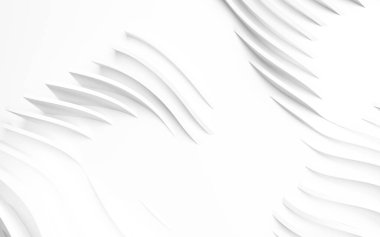 Soyut Eğri Şekiller. Beyaz Dairesel Arkaplan. Soyut arkaplan. 3d illüstrasyon