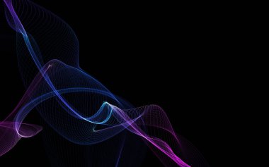 Parlayan soyut dalgalar ve soyut arkaplan ile koyu soyut arkaplan