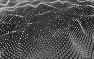 Soyut arkaplan. Çokgen şekilli molekül teknolojisi, noktaları ve çizgileri birleştiriyor. Bağlantı yapısı. Büyük veri görselleştirmesi. 