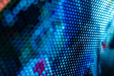 Yakın plan LED bulanık ekran. LED yumuşak odak arkaplanı. Tasarım için soyut arkaplan ideali.