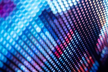 Yakın plan LED bulanık ekran. LED yumuşak odak arkaplanı. Tasarım için soyut arkaplan ideali.