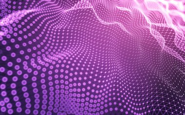 Soyut arkaplan. Çokgen şekilli molekül teknolojisi, noktaları ve çizgileri birleştiriyor. Bağlantı yapısı. Büyük veri görselleştirmesi.