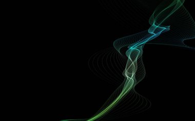 Parlayan soyut dalgalar ve soyut arkaplan ile koyu soyut arkaplan