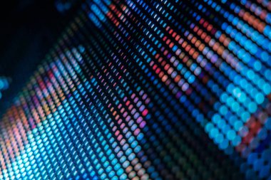 Yakın plan LED bulanık ekran. LED yumuşak odak arkaplanı. Tasarım için soyut arkaplan ideali.