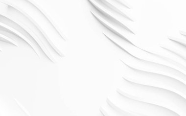 Soyut Eğri Şekiller. Beyaz Dairesel Arkaplan. Soyut arkaplan. 3d illüstrasyon