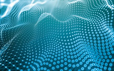 Soyut arkaplan. Çokgen şekilli molekül teknolojisi, noktaları ve çizgileri birleştiriyor. Bağlantı yapısı. Büyük veri görselleştirmesi.