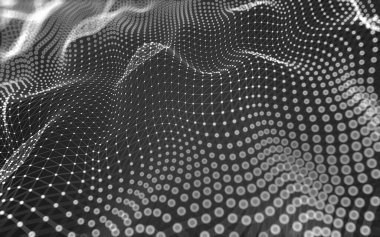 Soyut arkaplan. Çokgen şekilli molekül teknolojisi, noktaları ve çizgileri birleştiriyor. Bağlantı yapısı. Büyük veri görselleştirmesi. 