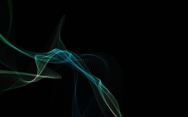 Parlayan soyut dalgalar ve soyut arkaplan ile koyu soyut arkaplan